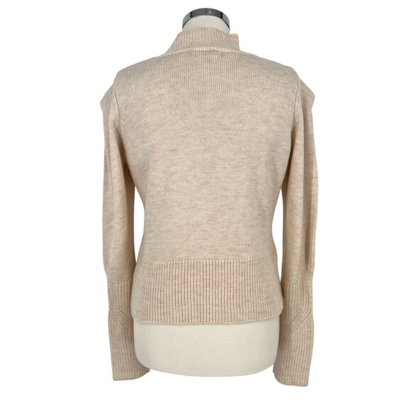 Fate Puff Sleeve High Neck Sweater Beige Cream Size Small - Picture 5 of 9